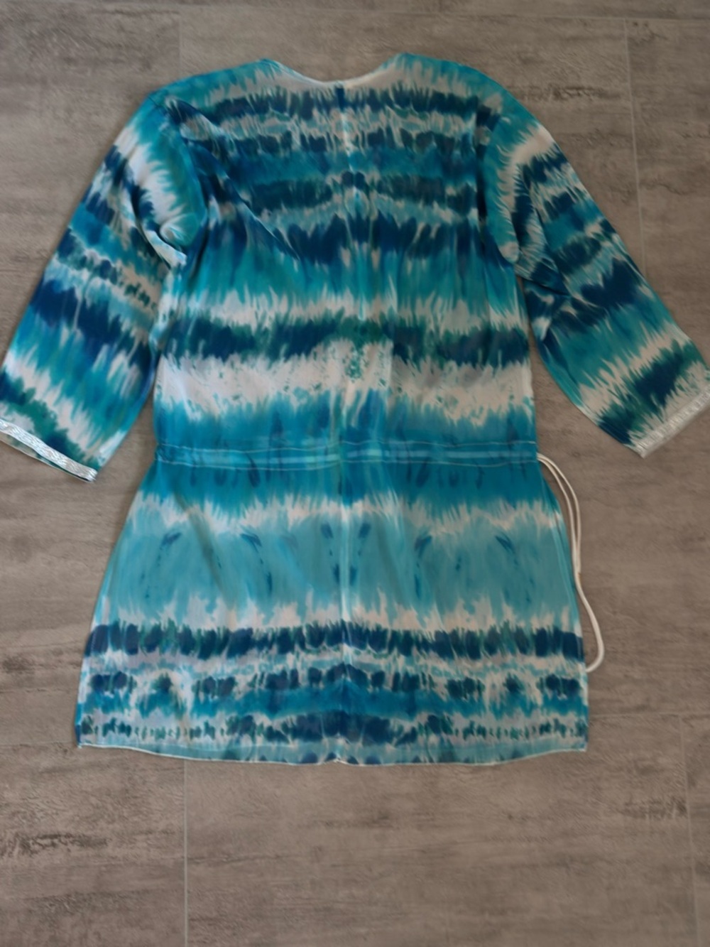 Embellished Blue Beaded Swim Coverup L - Picture 5 of 12